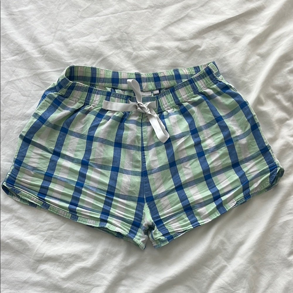 Blue Plaid Pajama Shorts - Womens Size Small
